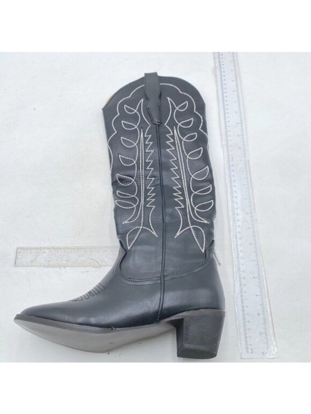 Cowboy Boots For Women Knee High Boots Pointy Toe Women's Western Boots Black